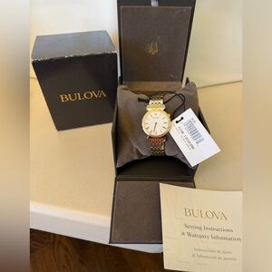 New BULOVA REGATTA WHITE DIAL WOMEN’S WATCH 98L264